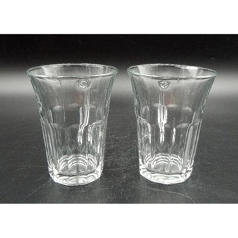 Bormioli Rocco Siena Tea Mug 6 oz Clear Glass Paneled Coffee Tempered Pair Set 2